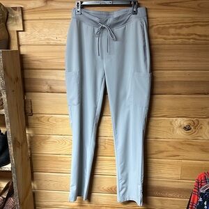 Mandala Women's  Light Gray Drawstring Scrub Pants Size M